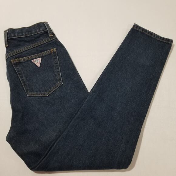 Vintage Guess Jeans Womens 31 Blue Denim High Rise Tapered Leg Made in USA 26050 - Picture 3 of 9